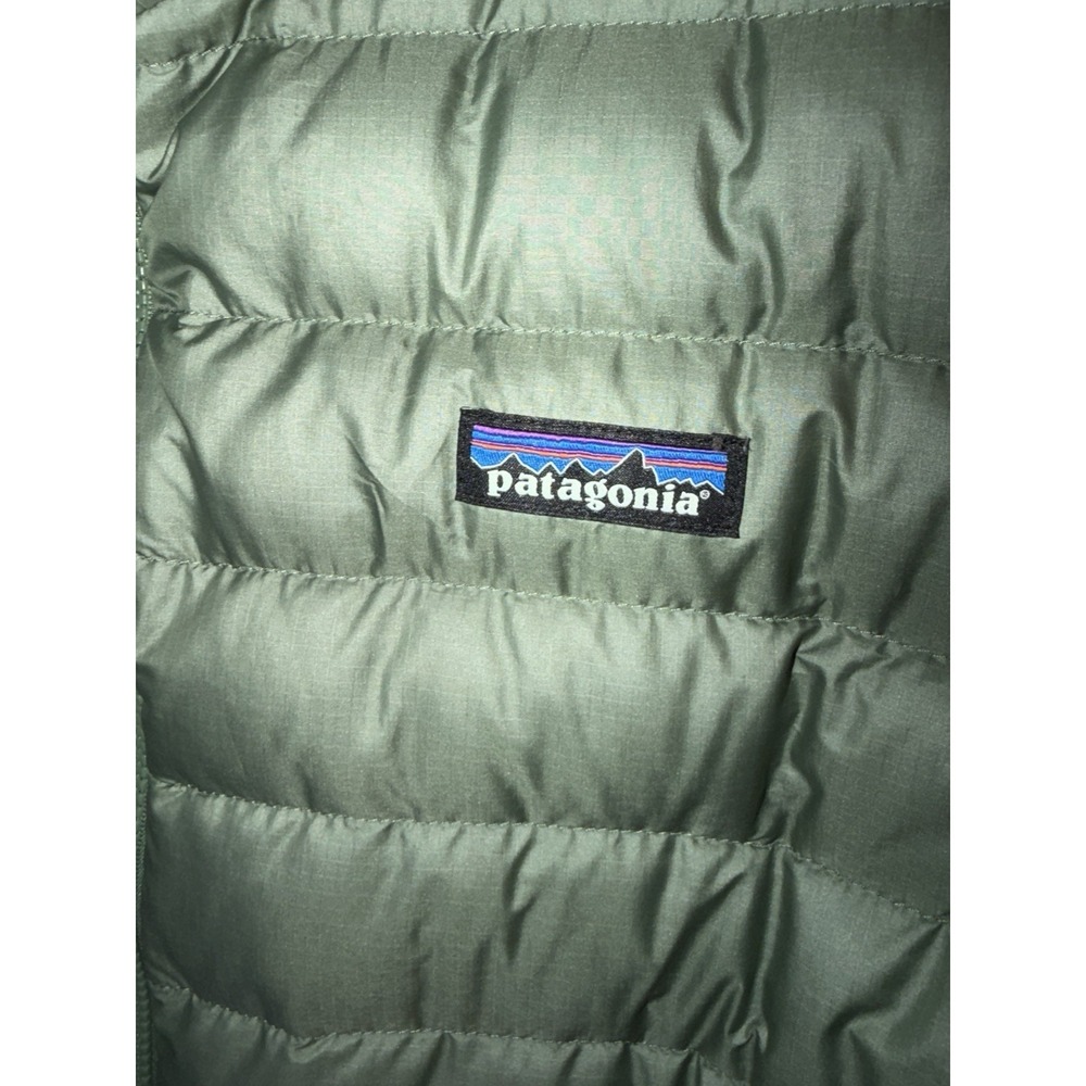 Patagonia Women's XXL Down Sweater Puffer Jacket 84683 Green Quilted Collared - Picture 3 of 9